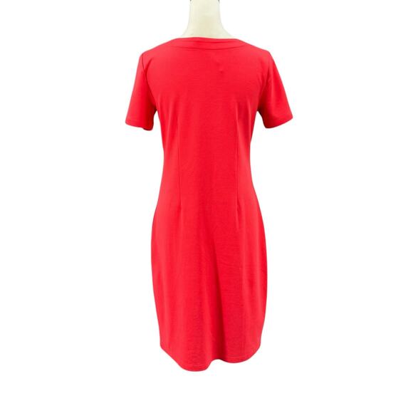 Talbots NWT Casual Outing Knee Length Short Sleeve Orange Shift Dress - Picture 3 of 10